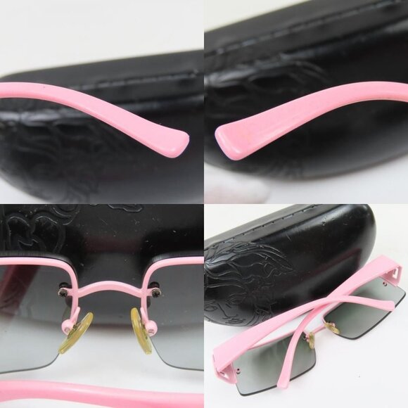 RARE Versace Vintage Medusa Semi Rimless Pink Rose Sunglasses 90s 2029-B - Picture 10 of 10